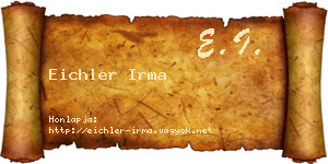 Eichler Irma névjegykártya
